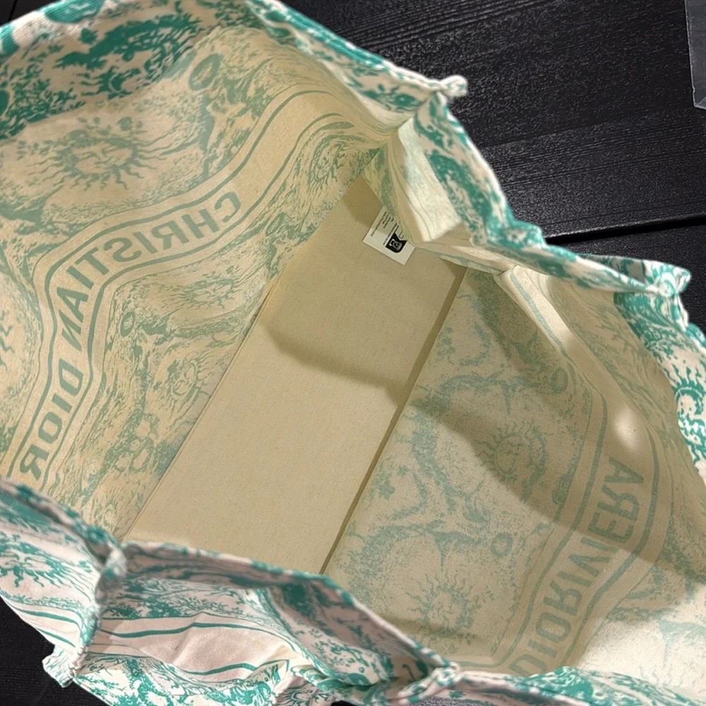 Dior Canvas Dioriviera Christian Dior Aquamarina Toile de Jouy Soleil Tote Bag